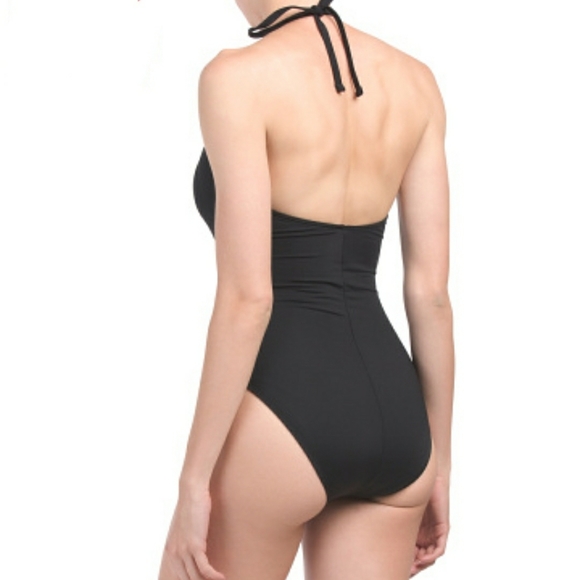 La Blanca Black Island tie 1pc Swimsuit Size 14 - Picture 6 of 8